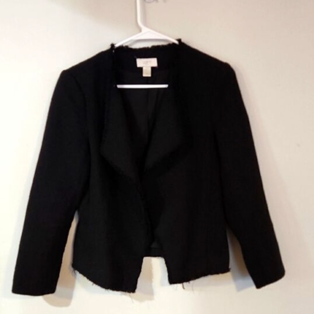 Black Women's Open-Front Blazer Jacket